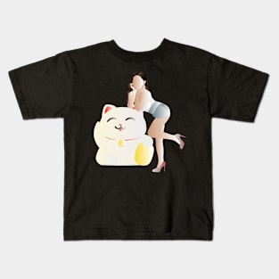 Fortune Cat & Playful Beauty Kids T-Shirt